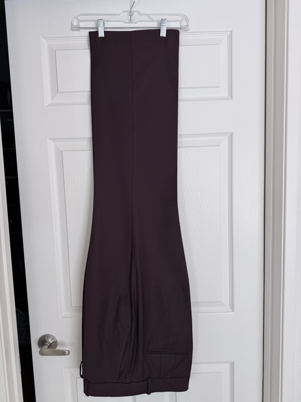 Ann Taylor Classic Burgundy Straight-Leg Pants. Curvy fit. - Picture 3 of 4